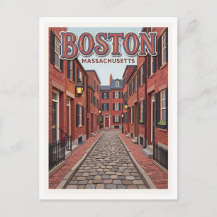 Acorn Street Boston Massachusetts Postkarte