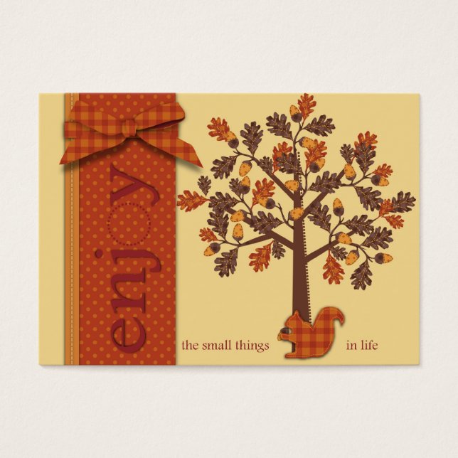 Acorn Tree mit Eichhörnchen für Erntedank (Vorderseite)