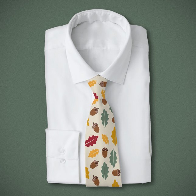 Acorn und Herbstlaub Krawatte (Acorn & Fall Leaves Neck Tie)