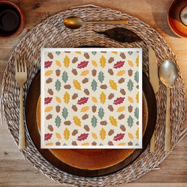 Acorn und Herbstlaub Serviette (Acorn & Fall Leaves Napkins)