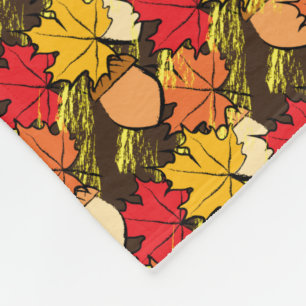 Acorne und Blätter IV Fleecedecke