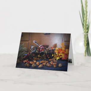 Acorns Freude Herbstfahrt Grußkarte SvG Karte