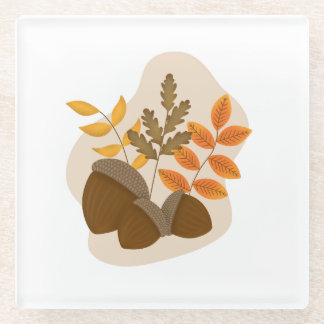Acorns Herbstfall Glasuntersetzer