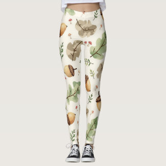 Acorns Mushrooms & Blätter Camouflage Muster Leggings