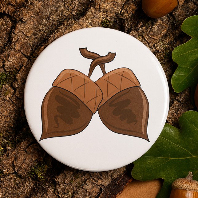 Acorns Rustikale Herbstwälder Natur Button (Von Creator hochgeladen)