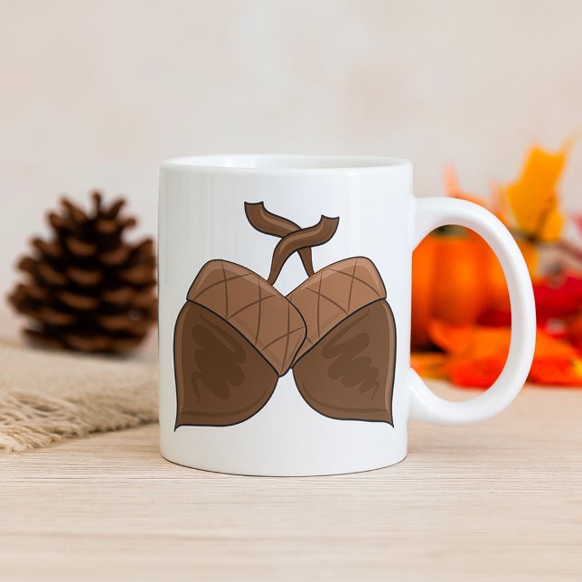 Acorns Rustikale Herbstwälder Natur Kaffeetasse (Von Creator hochgeladen)