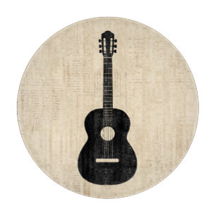 Acoustic Gitarre Art Script Hintergrund Schneidebrett