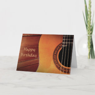 Acoustic Gitarre Holzmusik Happy Birthday Karte