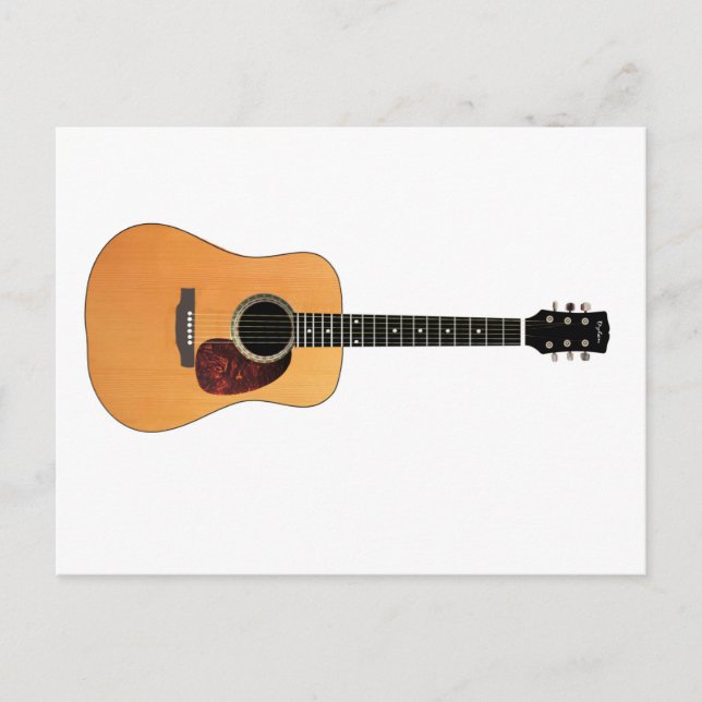 Acoustic Gitarre horizontal Postkarte (Vorderseite)