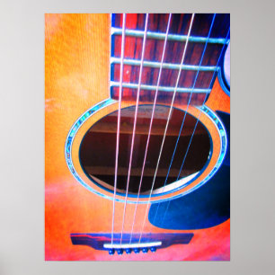 Acoustic Gitarre Perspective Colors of Music Poster