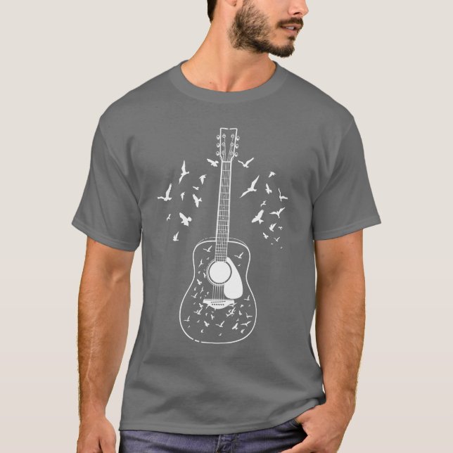 Acoustic Gitarre Player Birds Musiceacher Musicia  T-Shirt (Vorderseite)