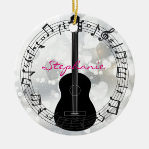 Acoustic Gitarre Silhouette Design Ornament