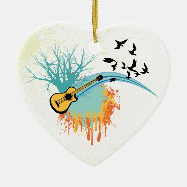 Acoustic Gitarre-Sonderschmuck Keramikornament (Vorne)