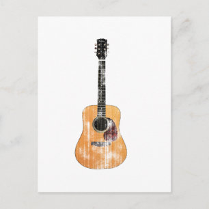 Acoustic Gitarre vertikal erschüttert Postkarte