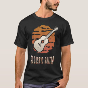 Acoustic Gitarre Vintag Retro Classic Sunset Music T-Shirt