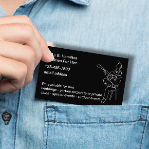 Acoustic Gitarrenmusiker zum Mieten Visitenkarte