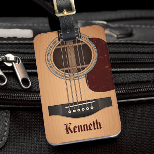 Acoustic Gitarrist Tan Brown Gepäckanhänger