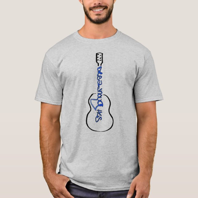 Acoustic Guitar Abstraktes Logo blau T-Shirt (Vorderseite)