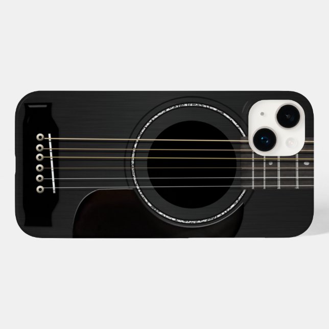 Acoustic Guitar Black Case-Mate iPhone Hülle (Rückseite (Horizontal))