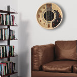 Acoustic Guitar Clock w/ Numbers<br><div class="desc">A classic 6 String Guitar Wall Clock with numbers.</div>