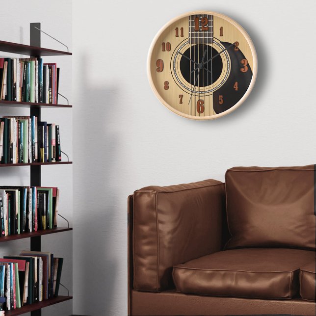 Acoustic Guitar Clock w/ Numbers Wanduhr (Von Creator hochgeladen)