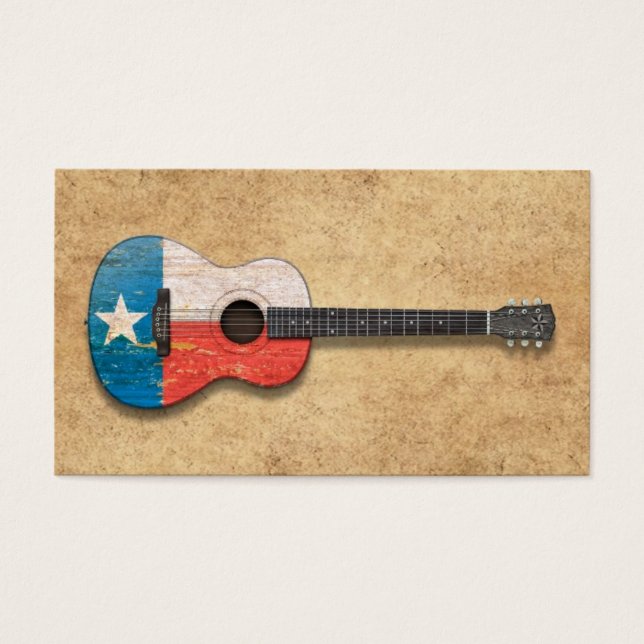 Acoustic Guitar, gealtert und abgetragen Texas Fla (Vorderseite)