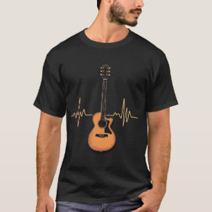 Acoustic Guitar Heartbeat - Rhythmus von Music Lov T-Shirt