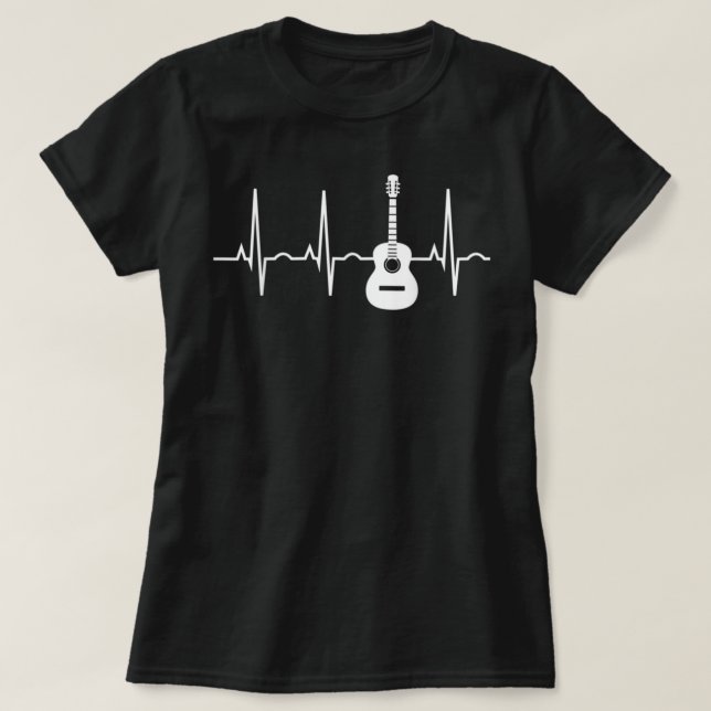 Acoustic Guitar Heartbeat T-Shirt (Design vorne)