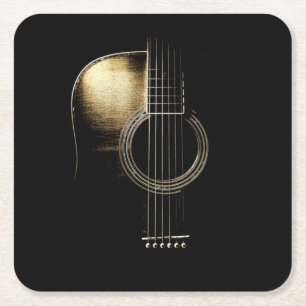 Acoustic Guitar Lite Rechteckiger Pappuntersetzer