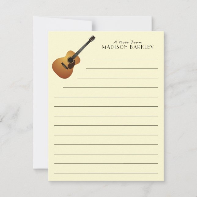 Acoustic Guitar Music Teacher Dankeskarte (Vorderseite)