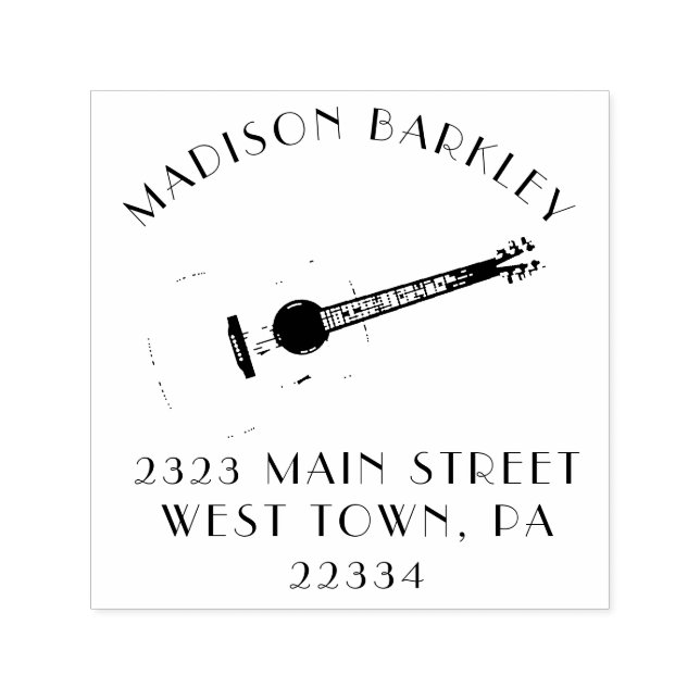 Acoustic Guitar Music Teacher Permastempel (Design)