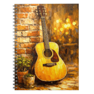 Acoustic Guitar Oil Painting Notebook Notizblock