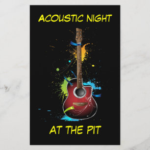 Acoustic Guitar Paint Splats Flyer