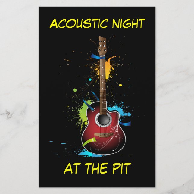 Acoustic Guitar Paint Splats Flyer (Vorne)