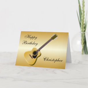 Acoustic Guitar Personalised Birthday Karte