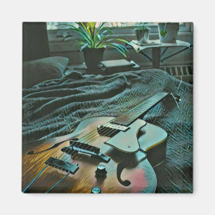 Acoustic guitar player magnet