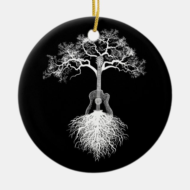 Acoustic Guitar Player Naturschaum Musik Keramik Ornament (Vorne)