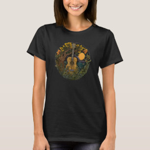 Acoustic Guitar Tree Guitarist Landschaft Natur Mu T-Shirt