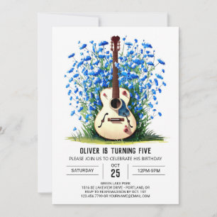 Acoustic Musician's Gitarre Junge Geburtstag Einladung