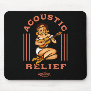 Acoustic Relief Niedlich Tropische Gitarre Tattoo Mousepad