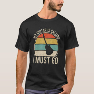 Acoustic Vintag Guitar Retro Style Guitarist Koste T-Shirt