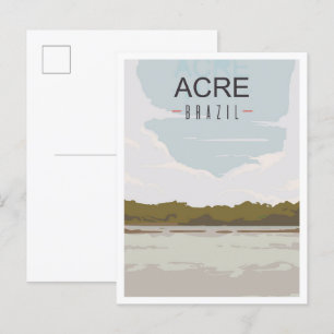 Acre Brazil Art Vintage Travel Illustration Postkarte