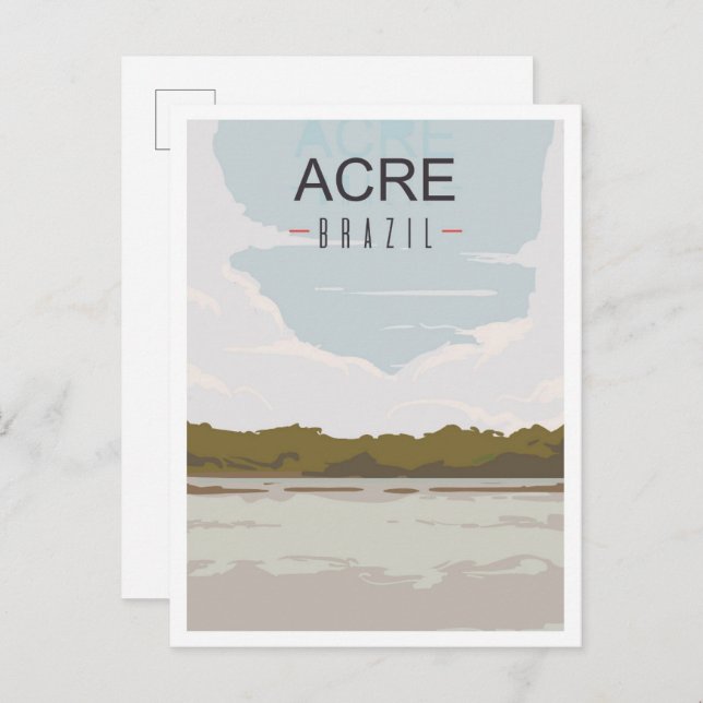 Acre Brazil Art Vintage Travel Illustration Postkarte (Vorne/Hinten)