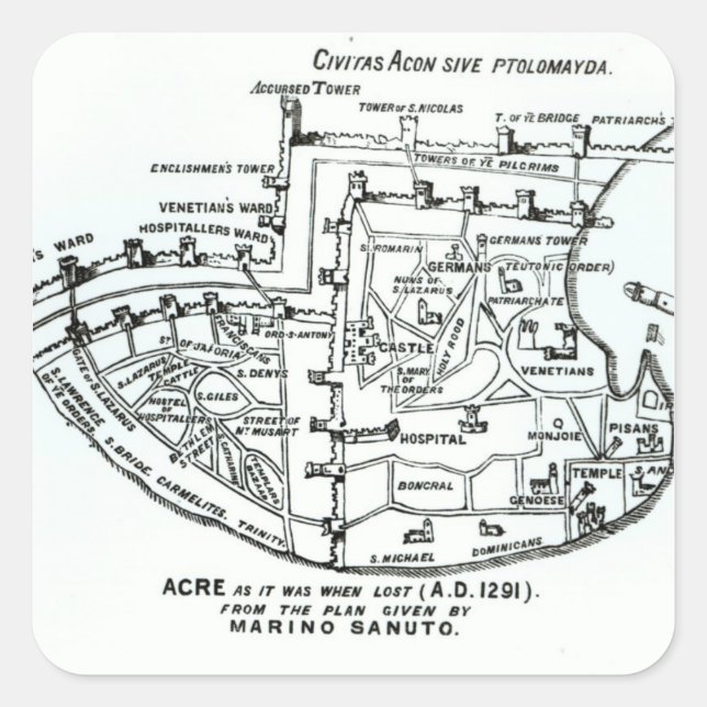 Acre, wie es war, wenn verloren quadratischer aufkleber (Vorderseite)
