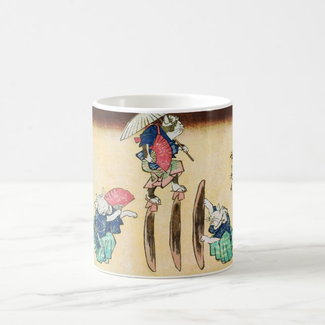 Acrobat Cat, Hiroshige, Ukiyo-e Kaffeetasse (Mittel)