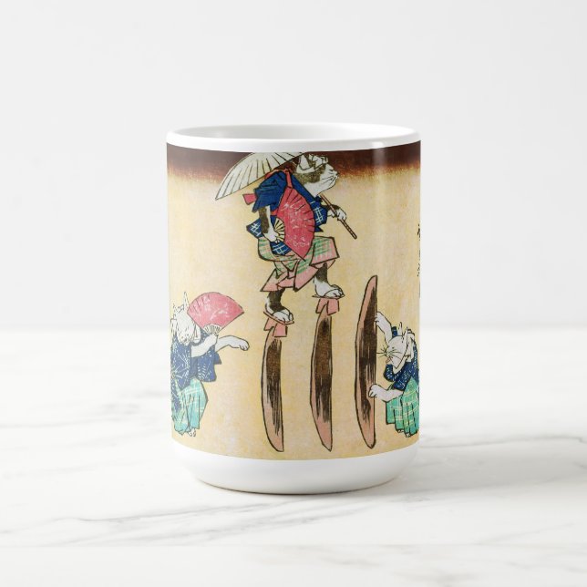 Acrobat Cat, Hiroshige, Ukiyo-e Kaffeetasse (Mittel)