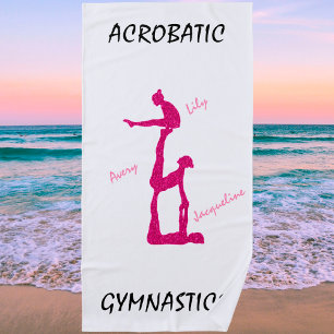Acrobatic Gymnastik Strandtuch mit bis zu 3 Namen