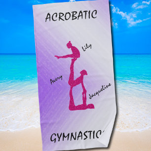Acrobatic Gymnastik Strandtuch mit bis zu 3 Namen