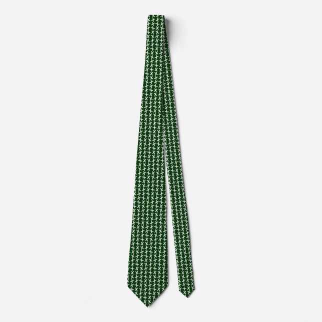 Acrobatic X - White on Dark Green Krawatte (Vorderseite)