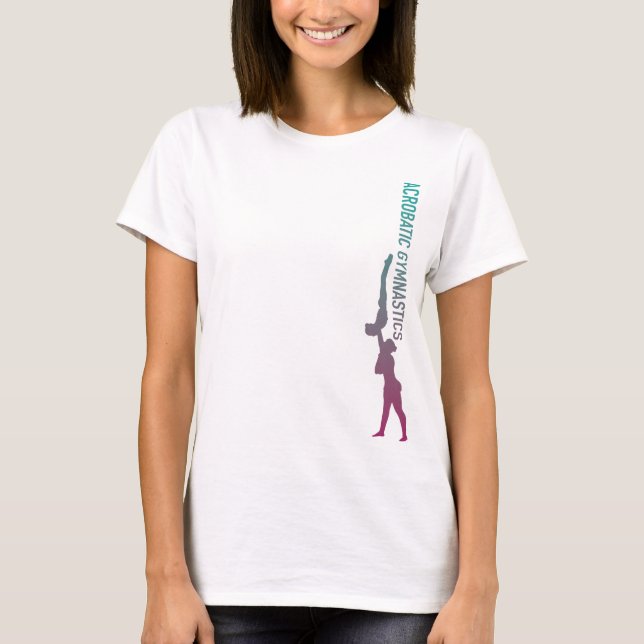 Acrobatische Gymnastik Ombre T - Shirt (Vorderseite)